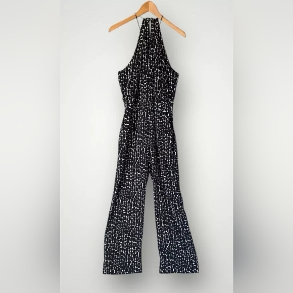 Banana Republic Jumpsuit Romper Women Size 8 Black White - Picture 1 of 8